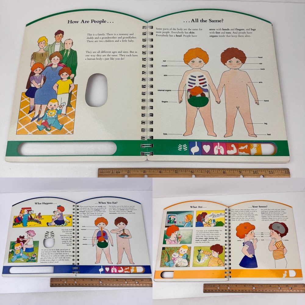 Vtg Hardcover Cardboard Look Inside Your Body Learn Anatomy Kids Spiral Spine - Picture 8 of 12